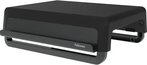 Fellowes Breyta - Soporte ergonómico de altura ajustable para monitor y portátil, color negro