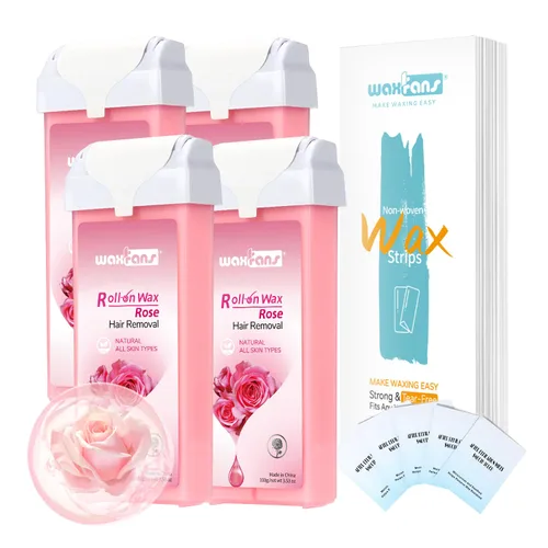 Waxfans Recambio de cera enrollable, rodillo de cera para depilación, 100% natural, fusión rápida, para cabello grueso y fino. Con 3.53 onzas Rosa
