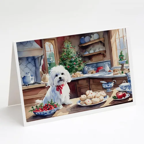 Miniatura 101 de Caroline's Treasures DAC3884GCA7P Paquete de 8 tarjetas en blanco de Navidad con galletas de husky siberiano Tarjetas de felicitación con sobres