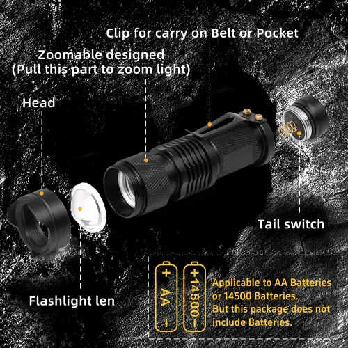 Miniatura 7 de Paquete de 3 linternas LED rojas de un solo modo linterna de luz roja de un modo de luz nocturna con zoom para astronomía, aviación y observación