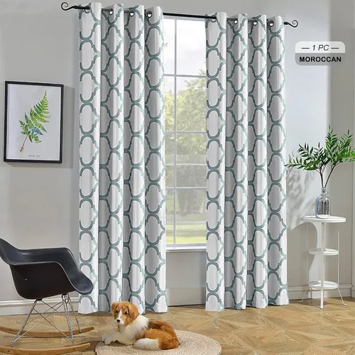 Miniatura 16 de Melodieux - Cortina opaca con aislamiento térmico y ojales, de estilo marroquí, 100 x 84 pulgadas, color gris (1 panel)