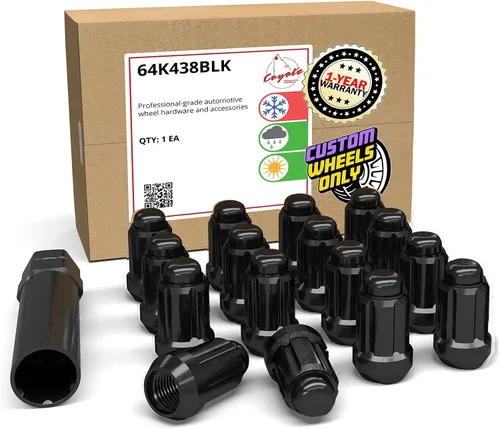 Miniatura 10 de Wheel Accessories Parts 16 tuercas de rosca M10x1.25 Bulge Bellota de 1.26 pulgadas de largo, color negro, hexagonal de 0.551 in para Artic Cat