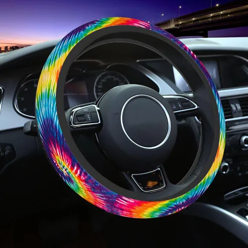 Miniatura 14 de Funda para Volante de Coche de Cráneo Humano Cráneo Sonriente Siniestro en Estilo Retro con Texto Manuscrito Funda para Volante de Coche Decoración