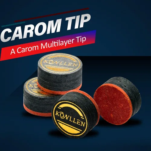 Miniatura 2 de KONLLEN Billar de billar de billar de 0.551 in, 8 capas de piel para taco profesional, accesorios de billar duraderos Carom Tip-H-5pcs-6 Capas