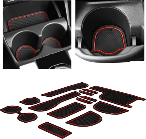 Miniatura 44 de CupHolderHero Compatible con accesorios Honda CR-V 2017-2022 – Insertos de portavasos antipolvo antideslizantes personalizados de alta calidad, Rojo