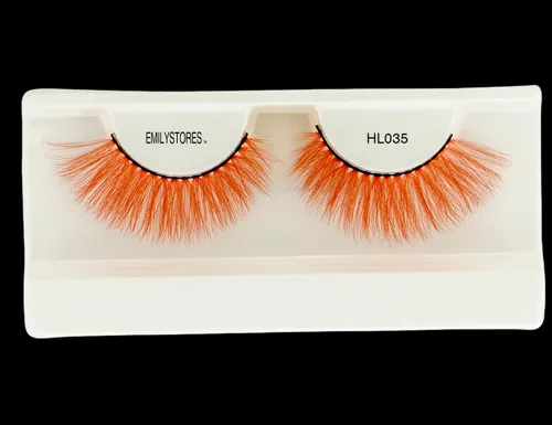 Miniatura 4 de Pestañas naranjas de colores para disfraz de sombrerero loco, pestañas largas dramáticas, para fiesta de máscaras, cosplay, maquillaje, 1 par