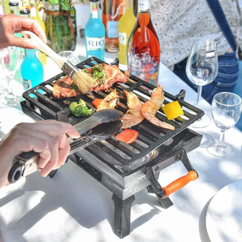 Miniatura 2 de Sungmor - Prensa de parrilla de hierro fundido resistente, 22.1 cm x 10.9 cm, prensa de hamburguesa rectangular, aplastador de tocino con mango