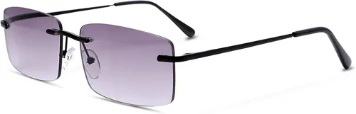 YIMI Rimless Reading Sunglasses for Men Women Lightweight UV400 Sun Readers with Spring Hinges Outdoor Reading Glasses