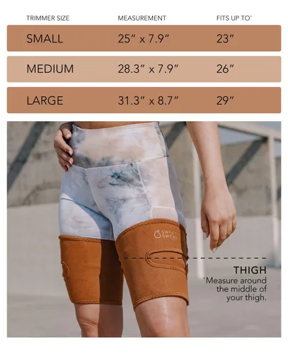 Miniatura 3 de Sports Research - Recortadores de muslo tonificados Sweet Sweat para hombres y mujeres Aumenta el calor y el sudor en los muslos (arcilla, pequeño)