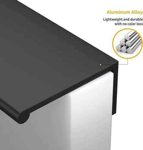 Miniatura 3 de Goldenwarm - Paquete de 10 tiradores negros de 2-1/2 pulgadas con borde de dedo, tiradores para cajones de cocina, color negro mate, manijas