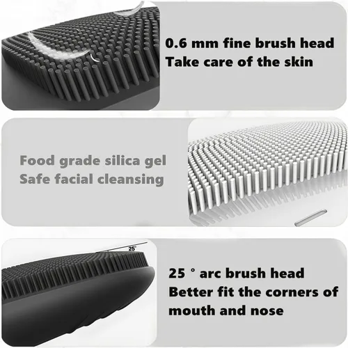 Miniatura 5 de MEGAN Cepillo de limpieza facial, limpiador facial eléctrico recargable por USB, masajeador facial sónico impermeable IPX7, cepillo facial 3 en 1