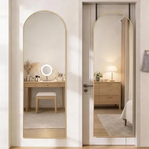 Miniatura 19 de Simple Deluxe Espejo arqueado de longitud completa, espejos grandes de piso de 71 x 26 pulgadas, para pared, puerta, dormitorio, baño, sala de estar