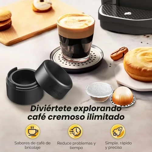 Miniatura 7 de CAPMESSO Kit de recarga de cápsula Vertuoline reutilizable, 2024 innovador para sello más rápido, cápsulas reutilizables Vertuoline con cepillo