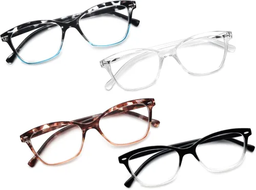 Miniatura 2 de Gafas de lectura para mujer y damas+2.00 elegantes anteojos de aumento para mujer, paquete de 4 unidades, ligeros y cómodos