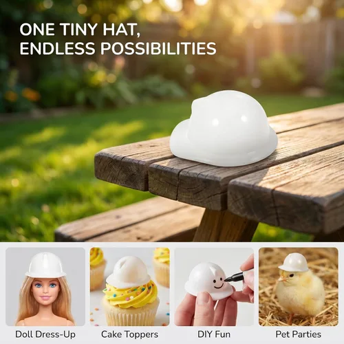 Miniatura 3 de ABOOFAN 10 cascos de pollo para mascotas, mini casco duro, mini sombrero de construcción y casco de seguridad en miniatura, pequeñas gorras
