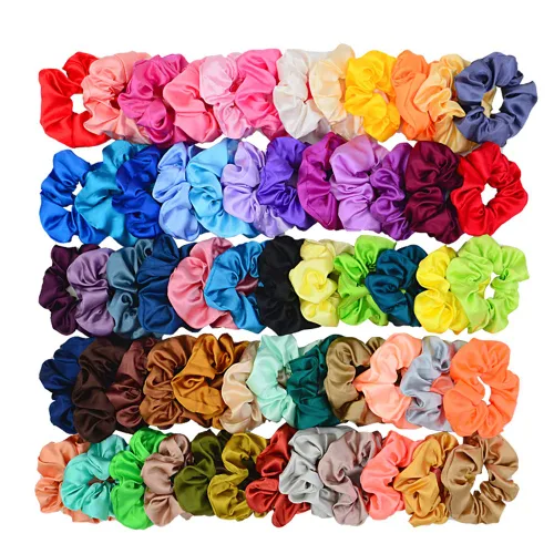 Miniatura 8 de Simnice 20 Colores Coleteros de Satén de Tamaño Grande - Coleteros Elásticos de Seda para el Cabello y Coleteros Extra Grandes Jumbo Lazos