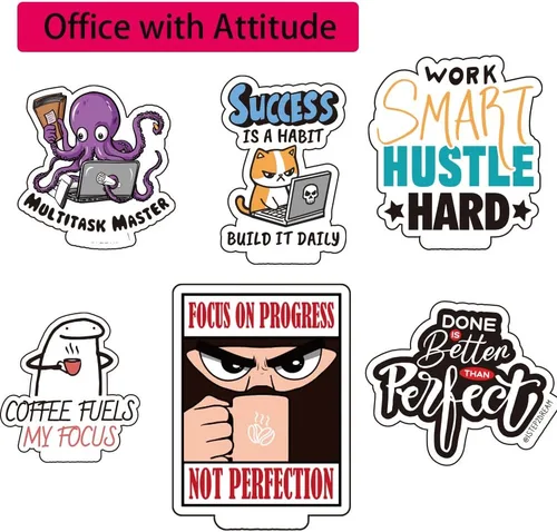 Miniatura 3 de Calcomanías motivacionales para oficina, regalos divertidos para compañeros de trabajo, diseño inspirador para profesionales corporativos, vinilo