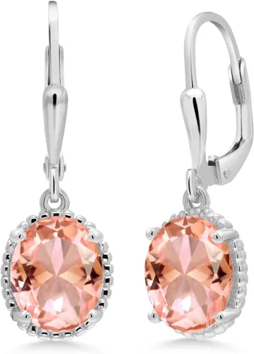 Miniatura 17 de Gem Stone King Aretes colgantes de gota para mujer, plata de ley 925, piedra natal ovalada de 0.354 x 0.276 in, joyería fina, regalos para ella
