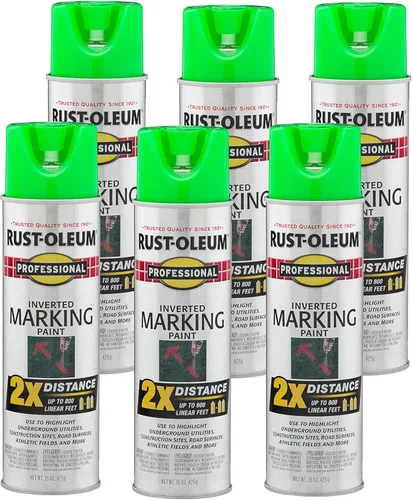Miniatura 8 de Rust-Oleum 266579 Pintura en aerosol profesional de distancia 2X para marcado invertido, 15 onzas, naranja fluorescente