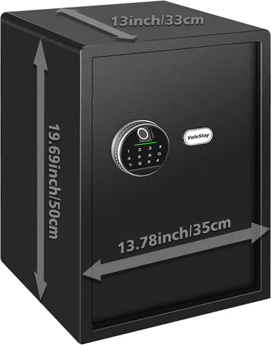 Miniatura 3 de Caja fuerte biométrica para el hogar, caja de seguridad con cerradura biométrica para armas, caja de dinero para joyas, armas de mano y efectivo