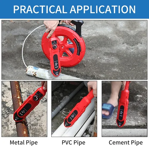 Miniatura 3 de Localizadores de detectores de bloqueo de tuberías - Escáner de pared de tubería de agua Detector de tuberías de PVC de metal Herramienta de 40 m.