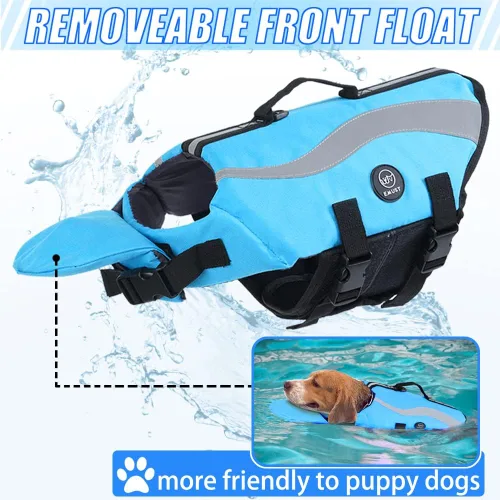 Miniatura 2 de EMUST Chalecos salvavidas ajustables para perros pequeños con flotabilidad mejorada, chaleco de natación para perros pequeños con asa de rescate