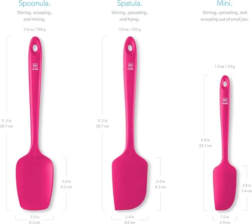 Miniatura 5 de DI ORO Juego de espátulas de silicona – Espátulas de cocina de goma para hornear, cocinar y mezclar – Resistente al calor a 600 °F y libre de BPA