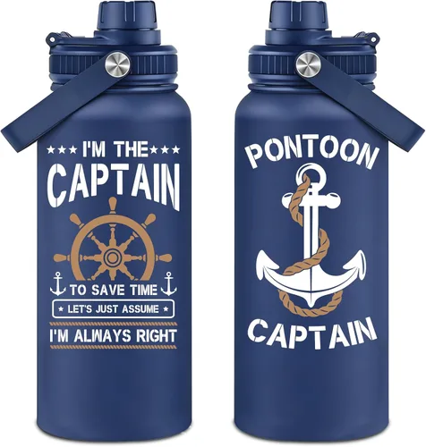 Regalos de navegación para hombres, regalo de capitán para hombre, papá, esposo, regalos para propietario de barco, accesorios de barco, vaso de