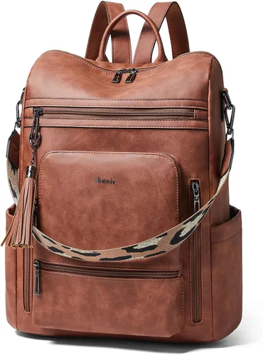 Miniatura 22 de Shrrie - Mochila vegana de cuero para laptop de 14 pulgadas para mujer, mochila de trabajo, mochila de moda, mochila de viaje, bolso para negocios