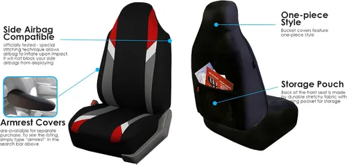 Miniatura 5 de FH Group Tres filas de 7 plazas, fundas de asiento modernistas de alta calidad, se adaptan a la mayoría de automóviles, camiones, SUV y camionetas