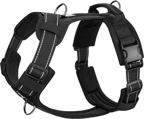 Miniatura 9 de OneTigris - Arnés para perro, chaleco para perro con acolchado suave sin tirones, nylon táctico ajustable duradero de alta resistencia para perros
