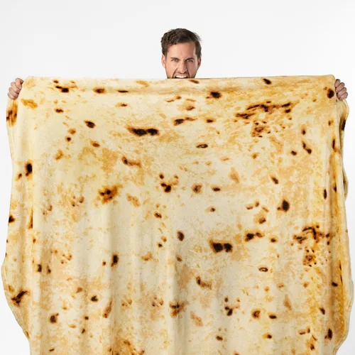 Miniatura 3 de PAVILIA Burritos - Cobija de tortilla de harina gigante para regalo, manta redonda de burrito de doble cara, divertidos regalos de broma
