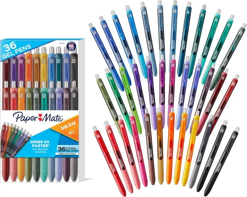 Miniatura 8 de Paper Mate InkJoy - Bolígrafos de gel, punta media, colores surtidos, 10