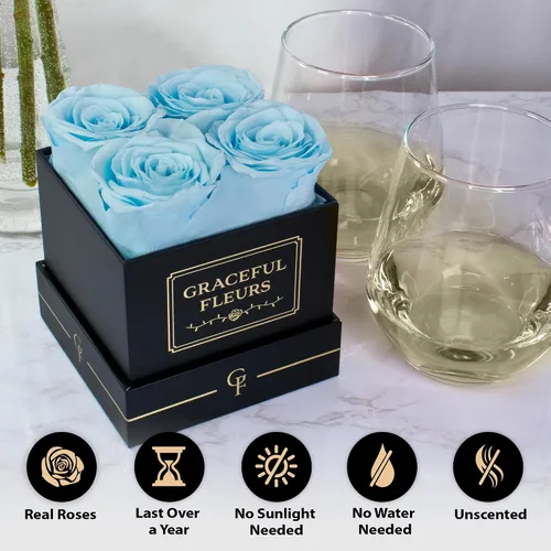 Miniatura 4 de Graceful Fleurs - Rosas reales de larga duración en una caja durante años, flores frescas preservadas para siempre para cumpleaños, Día de la Madre