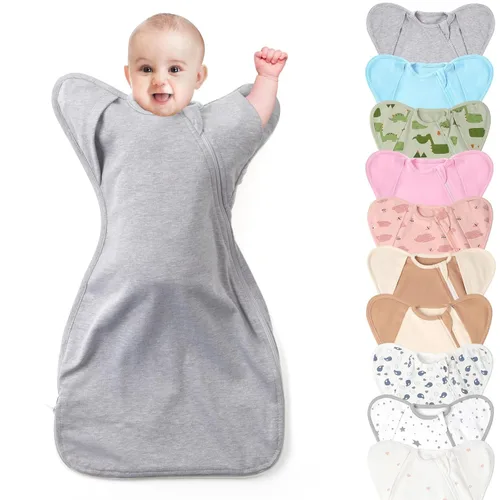 Mantas para envolver de 3 vías con brazos levantados, saco de dormir con las manos arriba, saco de dormir fácil de cambiar pañales para bebés, niños