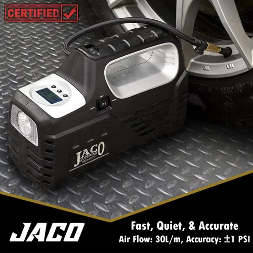 Miniatura 2 de JACO SmartPro 2.0 inflador digital de neumáticos AC/DC - Compresor de aire portátil automático - 100 PSI (12V DC, 110-120V AC)