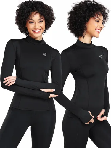 Miniatura 59 de NELEUS - Camisa deportiva de compresión atlética, de manga larga, para mujer, dry fit, paquete de 3