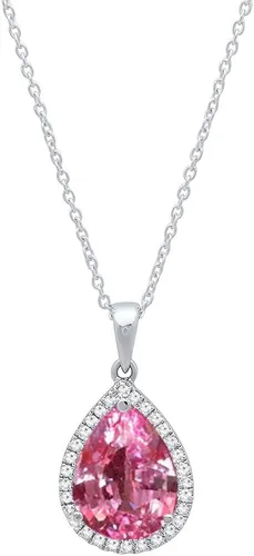 Miniatura 20 de Dazzlingrock Collection Colgante de lágrima de diamante de corte de pera de 18K 10X7 MM creado en laboratorio y diamante de corte redondo, oro blanco