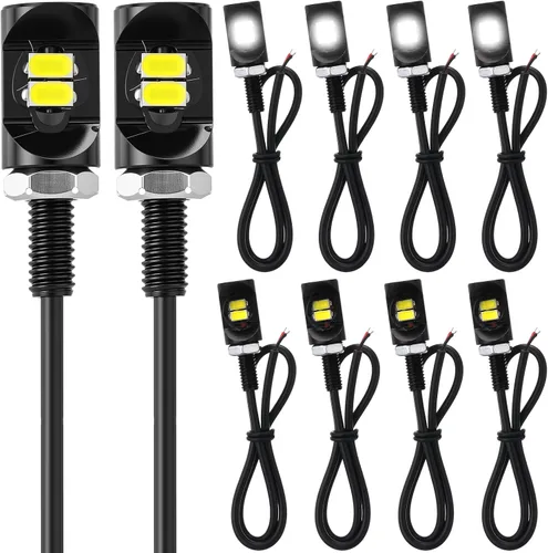 Miniatura 9 de Frienda 4 luces LED de matrícula de 12 V para motocicleta, luz impermeable, con tornillo, lámpara de perno de tornillo, soporte de bombilla