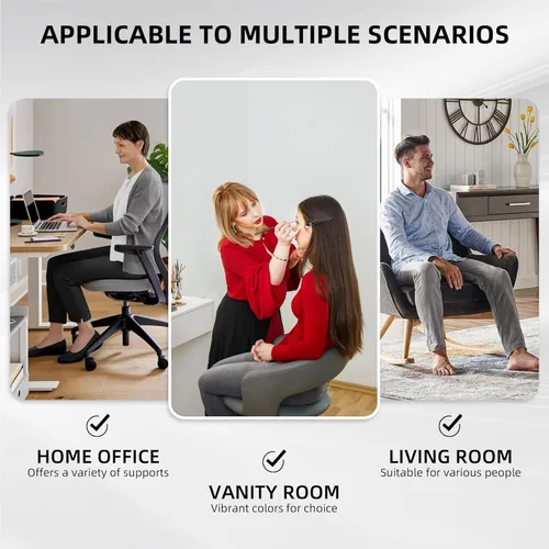 Miniatura 9 de Westice Silla de escritorio de terciopelo, silla dorada para oficina en casa con respaldo tapizado de terciopelo tejido a mano, silla giratoria