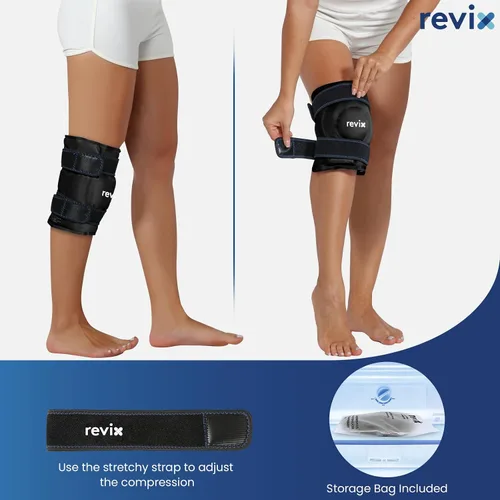 Miniatura 6 de REVIX Paquete de hielo XL para recuperación de reemplazo de rodilla, envoltura de hielo con compresión fría para molestias y fatiga, paquete frío