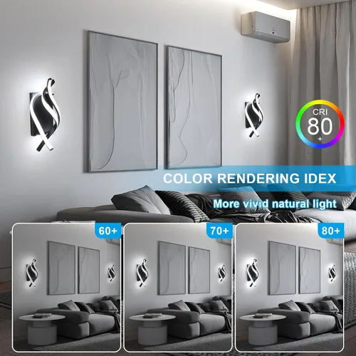 Miniatura 4 de DELIPOP Apliques de pared, aplique de pared LED moderno en espiral, 21 W, 6500 K, luz blanca fría de pared para interiores, lámpara de pared LED