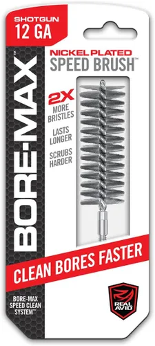 Real Avid Bore-Max - Cepillo para pistola de bronce para limpieza rápida de armas, cepillo de barril niquelado