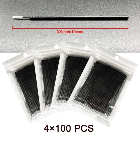 Miniatura 5 de AIVIAI Cepillo aplicador micro desechable para maquillaje, 400pcs (negro)