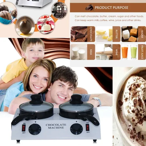 Miniatura 3 de Horno eléctrico de chocolate para derretir chocolate de acero inoxidable, máquina de templado de chocolate con mantequilla, 80 W, 30 ~ 85 ºC, crema