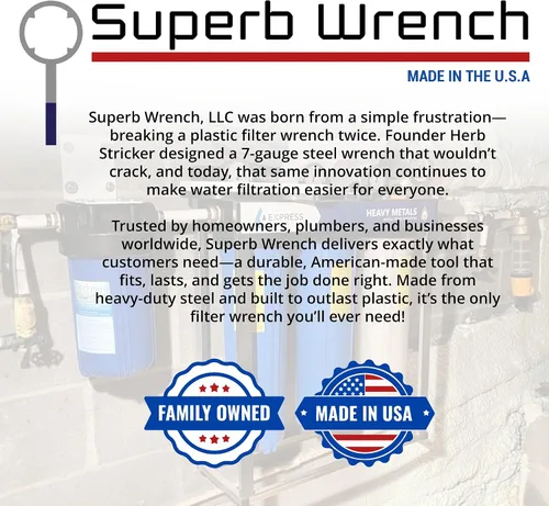 Miniatura 7 de Superb Wrench SPBW-1 Llave de carcasa de filtro de agua de metal resistente (4.8 pulgadas de diámetro interior)