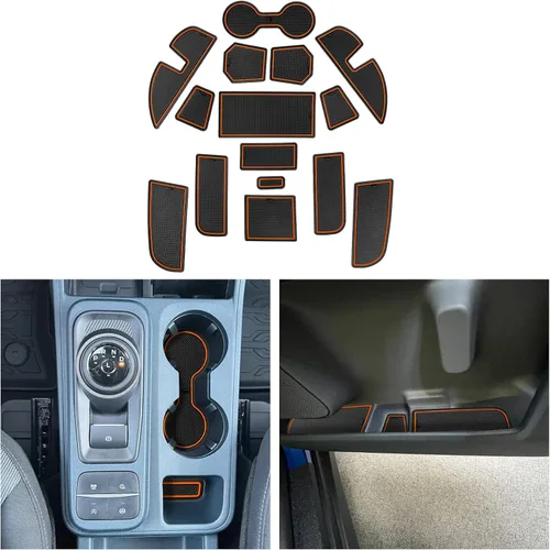 Miniatura 8 de CDEFG Ajuste personalizado para Maverick 2022 2023 - Tapete con ranura para puerta de camioneta y consola central, alfombrillas de bolsillo