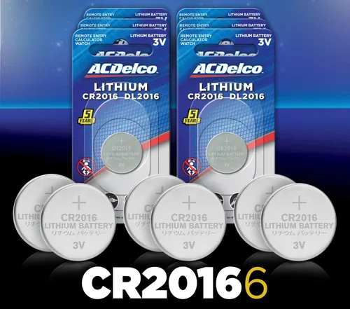 Miniatura 2 de Powermax ACDelco - 6 pilas CR2016, batería de litio de 3 V con botón para reloj y electrónica pequeña, 5 años de vida útil