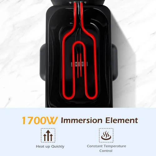 Miniatura 3 de ARLIME Freidora con canasta, freidora eléctrica de 3.2 cuartos de galón con temperatura y temporizador ajustables, recipiente de aceite extraíble