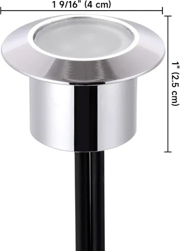 Miniatura 6 de Yescom Paquete de 5 luces LED de aluminio para terraza, iluminación de paisaje de bajo voltaje de 12 V, blanco cálido de 3000 K, IP67, impermeable